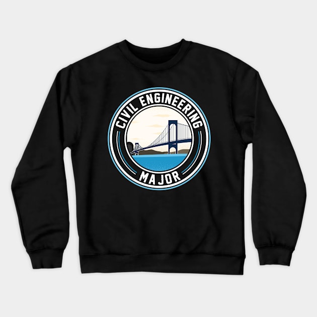 Civil Engineer Bridge Tunnels Design Engineering Crewneck Sweatshirt by ChrisselDesigns